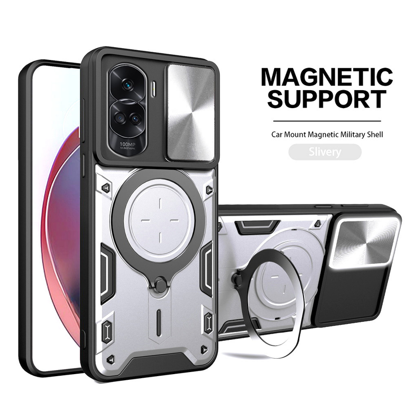 Custodia protettiva per fotocamera con anello in metallo per Honor 90 Lite X8A X7A X8 X6 X7 Honor 50 SE Armor Custodia protettiva per auto rotante ibrida_voghion.com