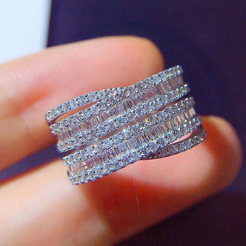 Anello Cao Shi intarsiato con anello in zircone a forma di T Fede nuziale da donna_voghion.com