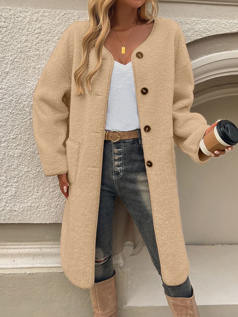 Abbigliamento donna 2024 autunno e inverno casual cardigan bottone tasca giacca a vento_voghion.com