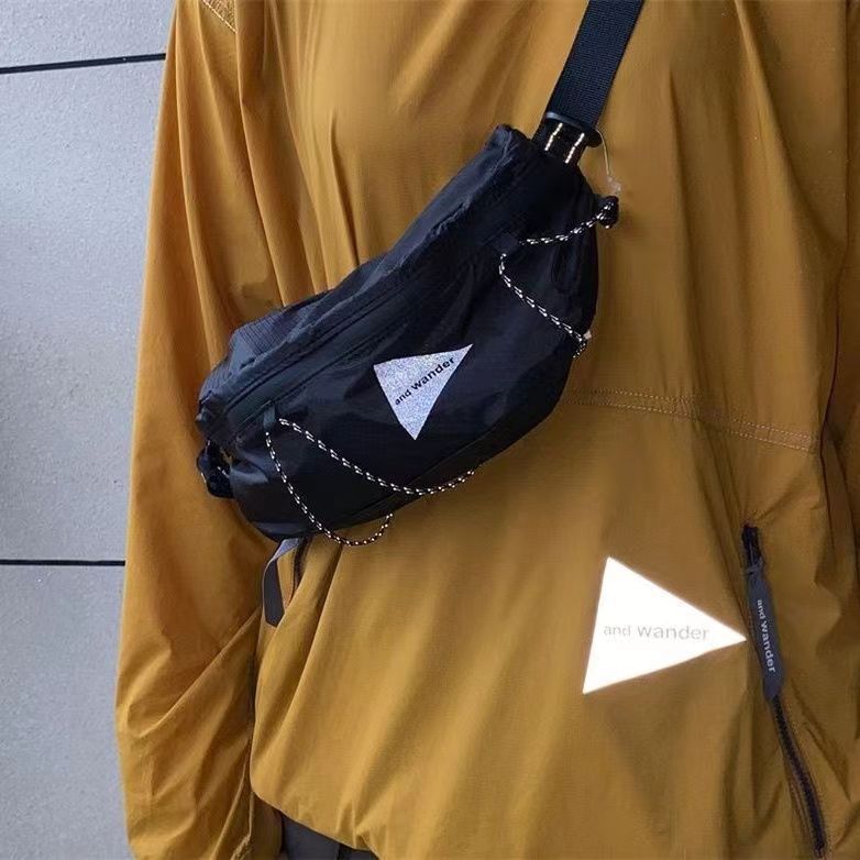 Crossbody New Simple Breathable Reflective Outdoor Functional Water-Resistant Plaid Nylon Waist Strap Ins Chest Bag_voghion.com