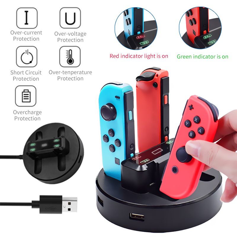 4in1 Oplaadbasis Voor Nintendo Switch Controller Stand Oplaadstation Voor N-Switch Oplader Voor NS_voghion.com