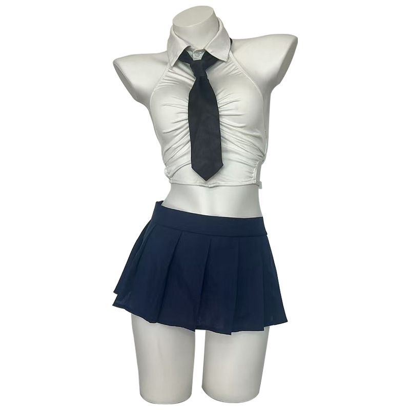 Pure Desire Vitality Kurzes Hemd Taillenplissierter College-Anzug Sexy Pure Desire Uniform Temptation Erotische Unterwäsche_voghion.com