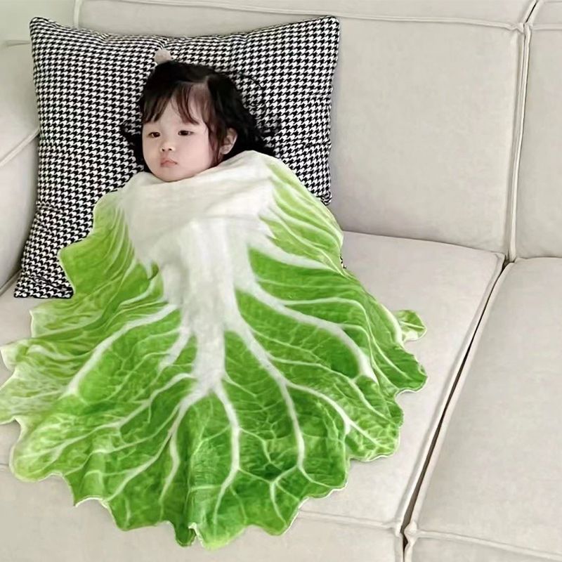 Office Nap, Printed Cabbage Blanket, Pancake Blanket, Indian Flying Pancake Blanket, Single Roll Pancake Blanket_voghion.com