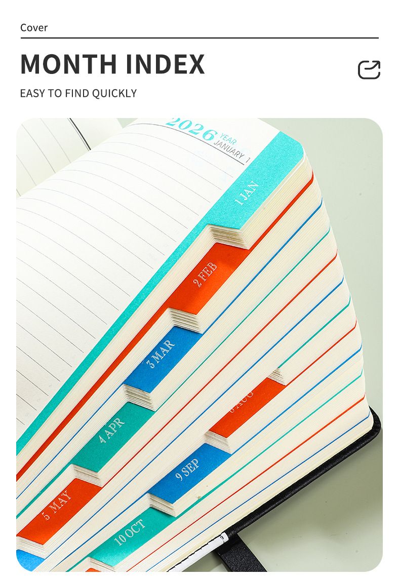 2026 Daily Planner - 365 Days Undated Schedule Notebook For Time Management, Productivity & Goal Tracking, PU Leather Cover, A5 Size_voghion.com