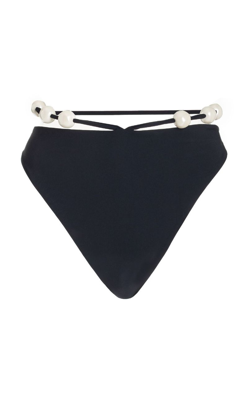 Damenbekleidung Bikini Zweiteiliger Badeanzug Schwarzer Riemen Ausgehöhltes Design Polyestergewebe Bikini-Set_voghion.com