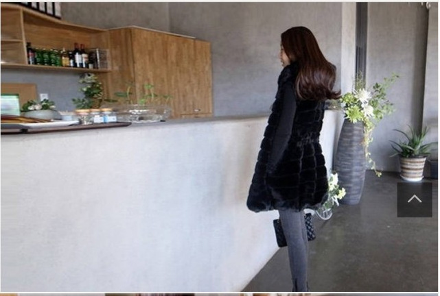 Women's clothing imitation fur vest long autumn and winter new rabbit plush fur coat_voghion.com
