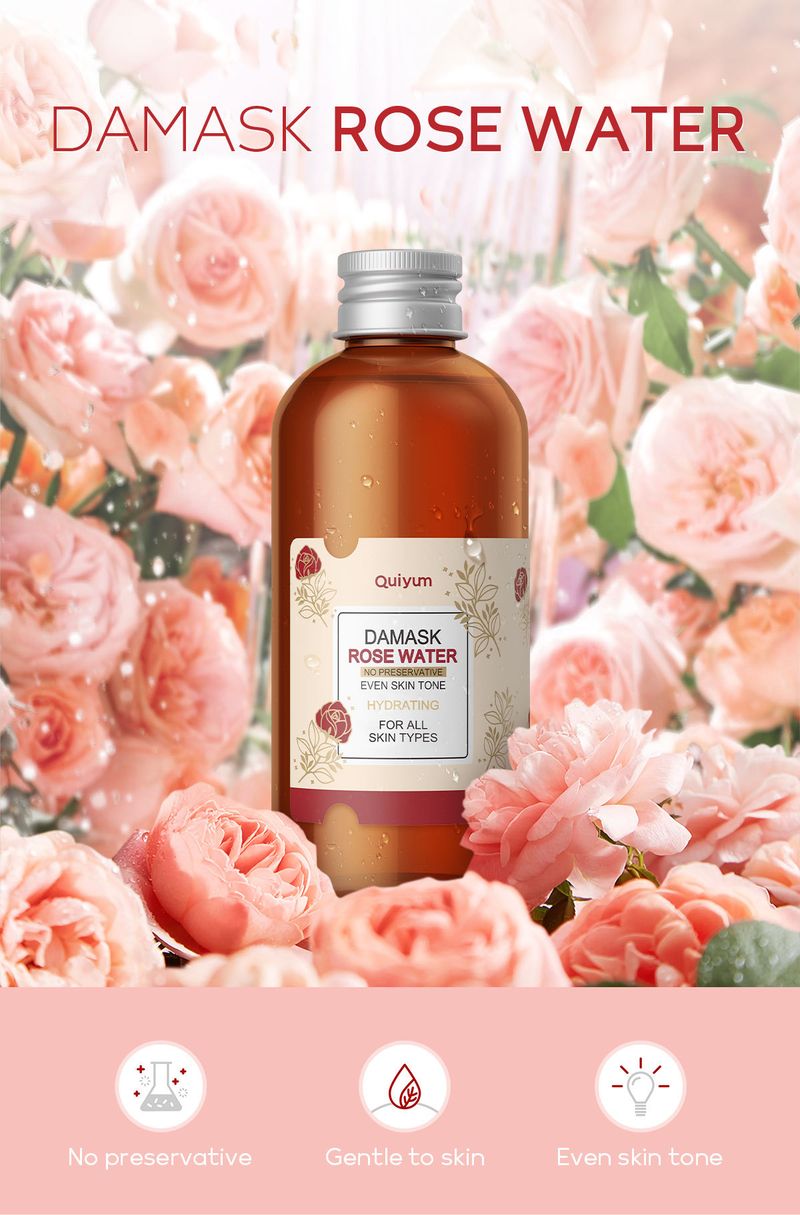 QUIYUM Damascus Rose Hydrosol Nat Kompres Hydraterende Toner_voghion.com