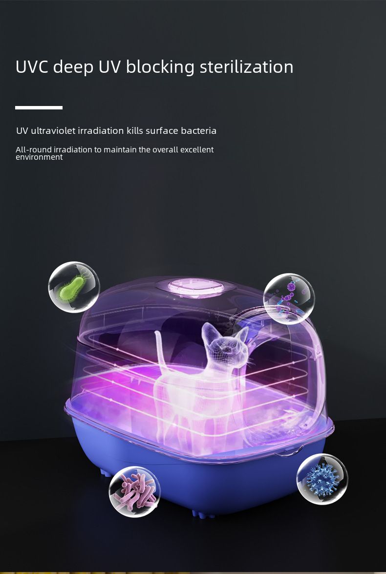 Caja de arena para gatos de gran tamaño, totalmente cerrada, plegable, inteligente, con esterilización y desodorante, venta al por mayor_voghion.com