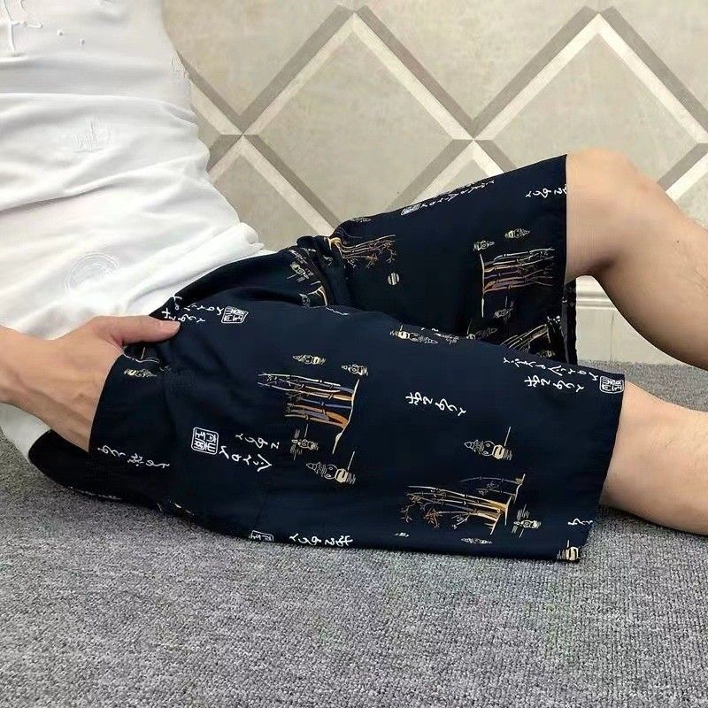 Męskie letnie, modne, casualowe, plażowe, hawajskie, szybkoschnące, sportowe szorty z wiskozy z pięcioma punktami_voghion.com