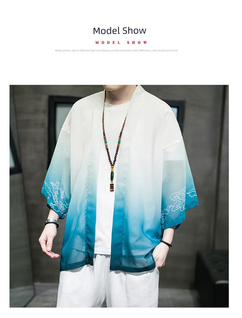 Costume Han chinois en mousseline de soie, vêtements de protection solaire de printemps et d'été anciens_voghion.com