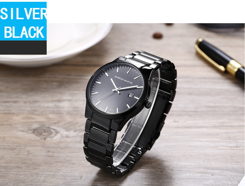 Men's Stainless Steel Waterproof Watch With Date Function, Minimalist Fashion Quartz Wristwatch, 40.5mm Round Dial, 30M Water Resistance_voghion.com