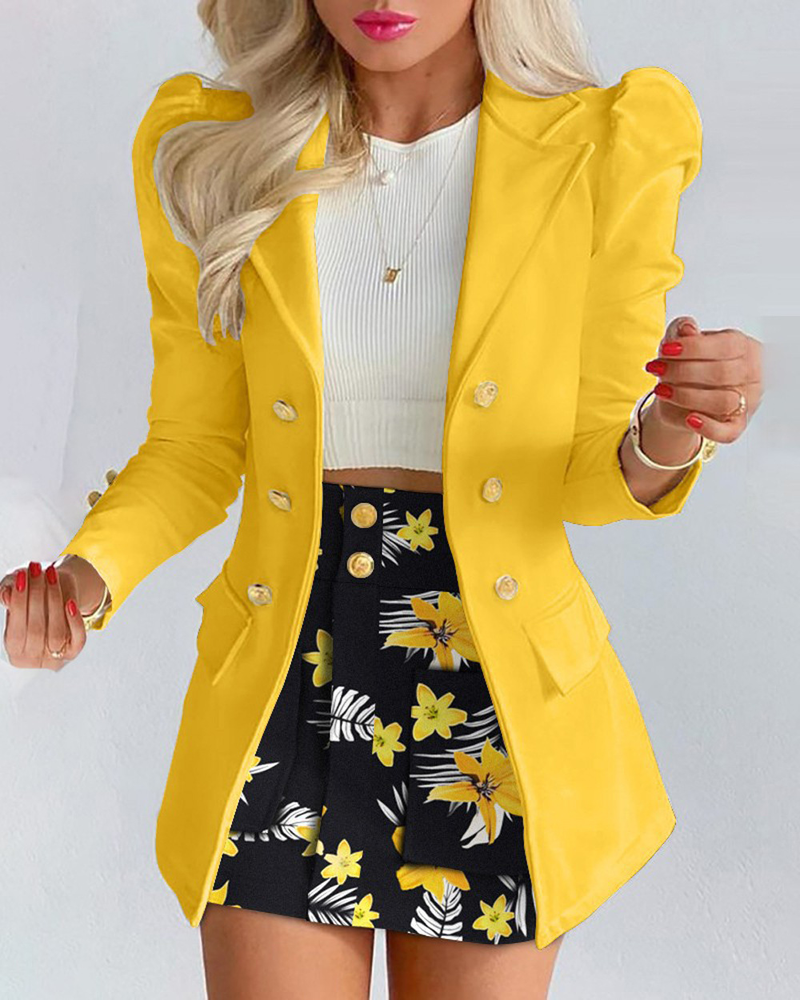 Moda feminina temperamento xadrez impresso saia casual terno conjunto de duas peças_voghion.com