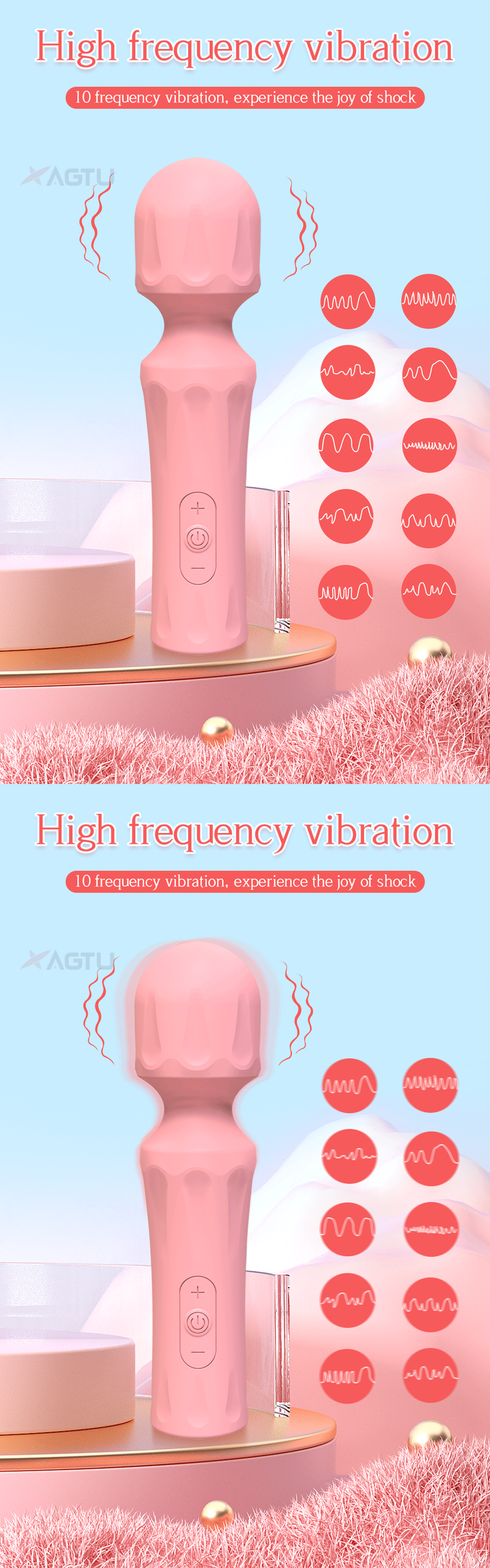 Wand AV Magic Vibrator for Women 10 modes Nipple Clitoris Stimulator Massager Clit Masturbator Adults Goods Se_voghion.com