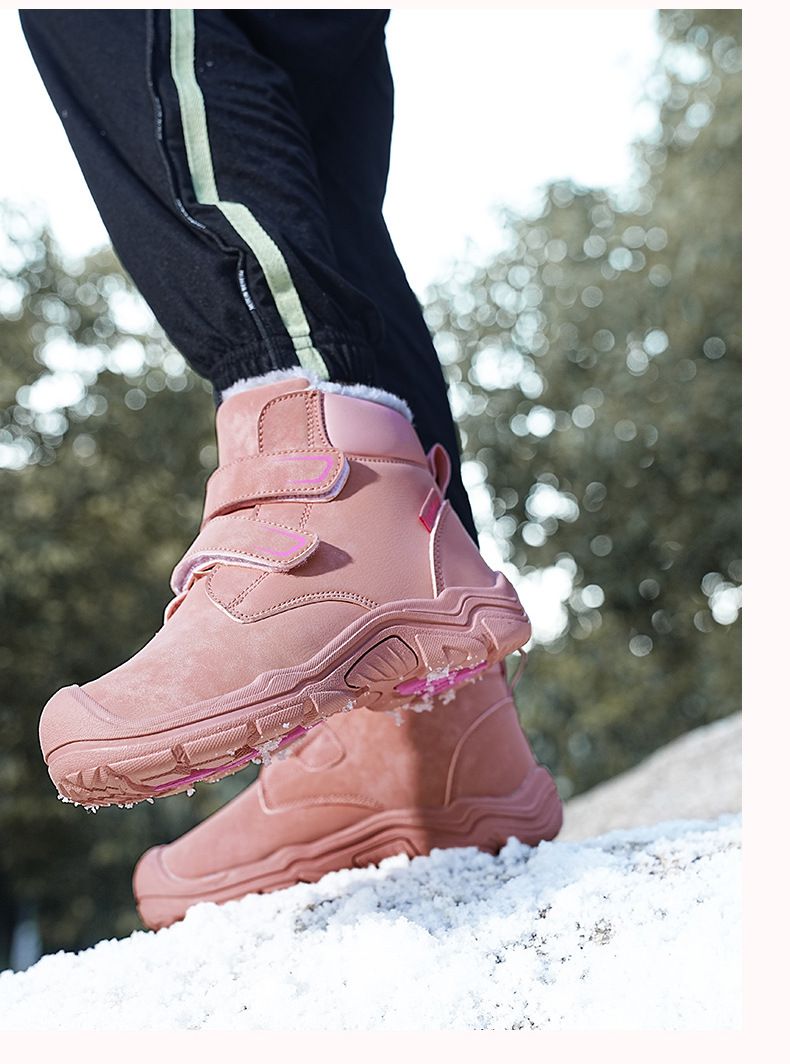 Kids' Outdoor Hiking Warm Martin Boots - Winter Snow Boots With Thick Insulation, High-Top Comfortable Shoes For Boys And Girls_voghion.com