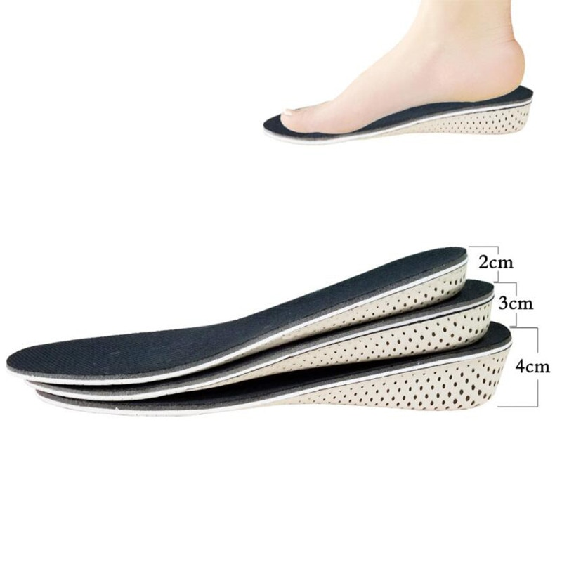 Height Increase Insole 1 Pair Hard Breathable Memory Foam Heel Lifting Inserts Lifts Shoe Pads Elevator Insoles for_voghion.com