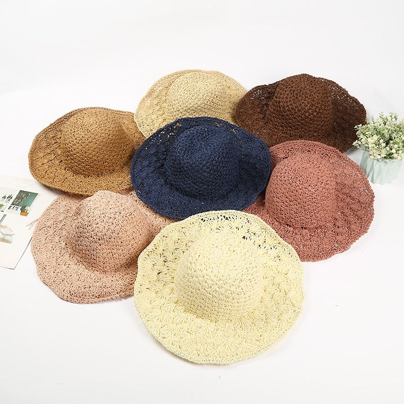 Hot Sale Hot Sale Summer for Women Straw Large Brim Folding Travel Beach HatSun Shade Parent-child Hat Mom Girls Sun Hats_voghion.com