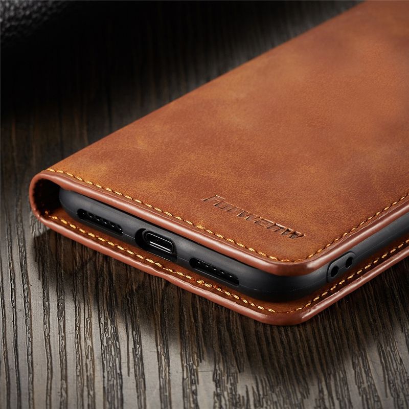 Étui portefeuille fin en cuir suédé pour iPhone 11 12 13 14 15 16 17 Pro Max Mini XR XS 8 7 6 Plus SE 2020 5S_voghion.com