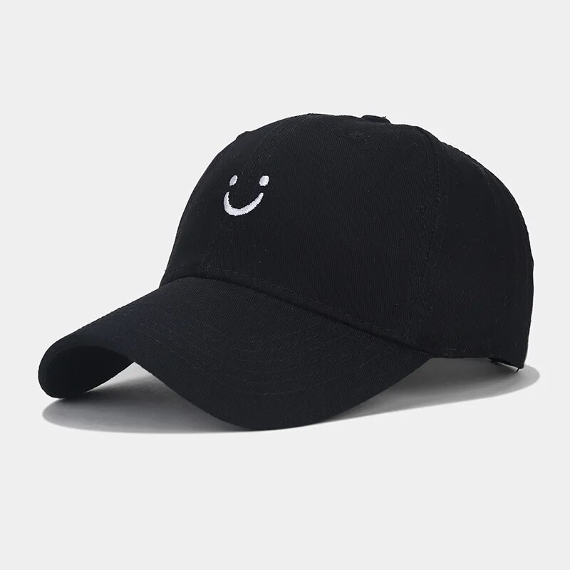 Smiley Face Trucker Washed Dad for Men Women Cute Baseball Caps Unstructured Smile Embroidered Hat_voghion.com