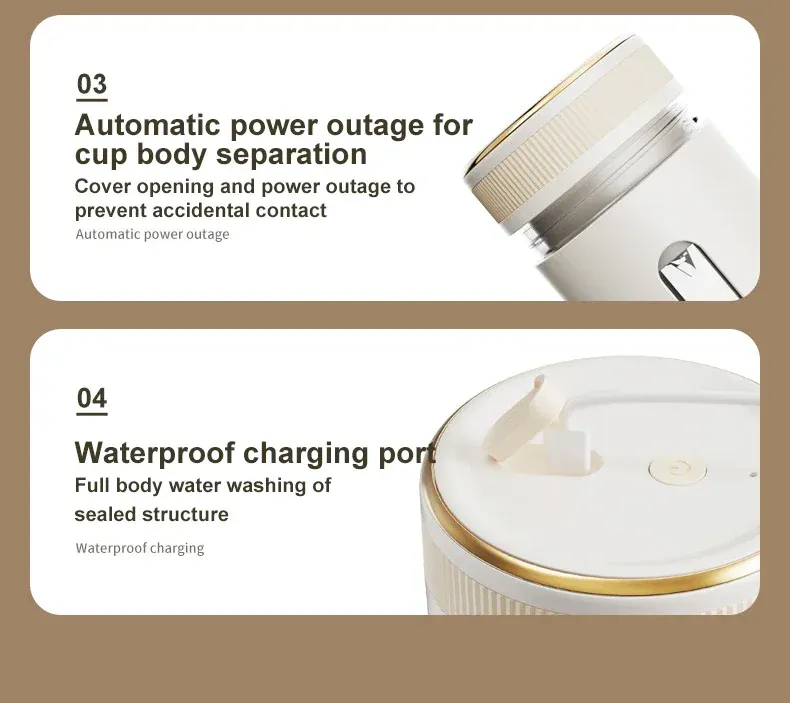 400ML Tragbare Multifunktiouns-Juspresse USB Schnell nofëllbar Mixer Frësch Uebst Grinder Elektresche Mixer Taass Shakes Smoothie Maker_voghion.com