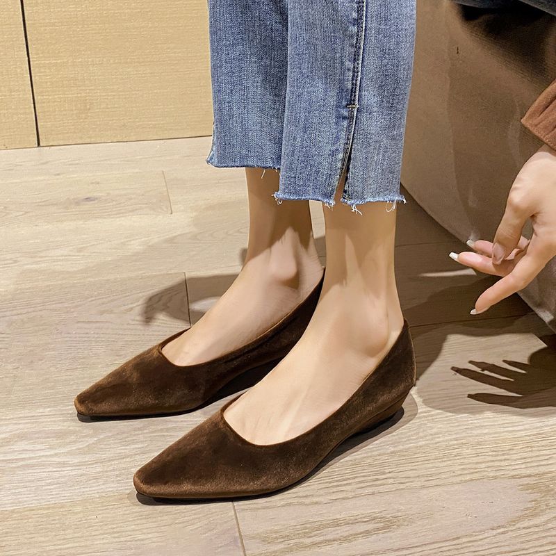 Chaussures simples Maillard pour femmes, chaussures de travail rétro à talon épais et à une pédale, chaussures de travail peu profondes pour les déplacements quotidiens_voghion.com