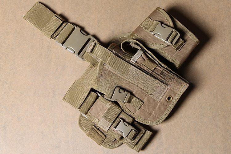 Outdoor Tactical Combination CS Quick Release Gun Holster Waist Hanging Portable Leg Tool Bag_voghion.com