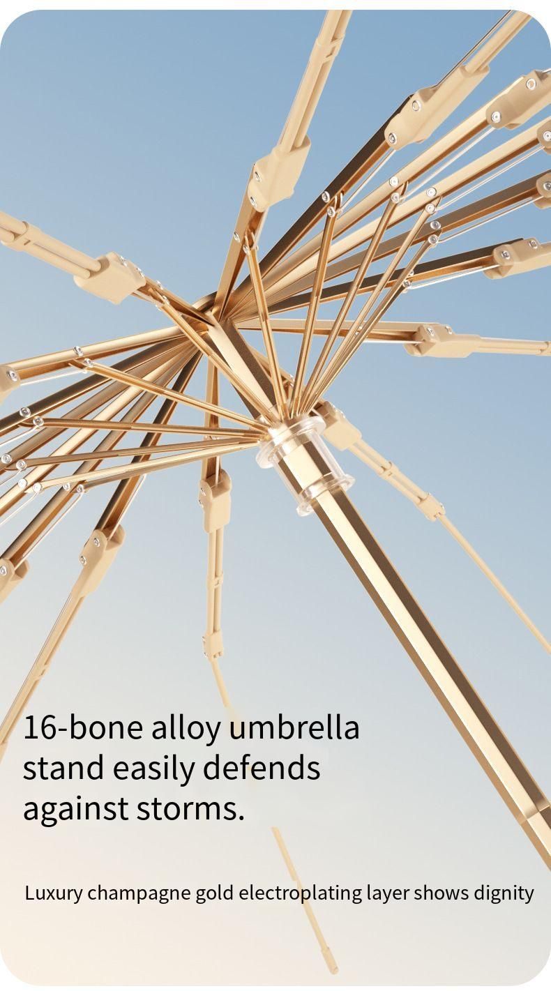 Ombrello pieghevole da donna a 16 stecche, doppio uso per sole, pioggia, protezione UV, parasole rinforzato e ispessito_voghion.com