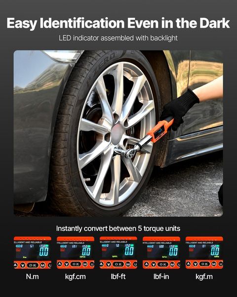 Digital Torque Wrench 3/8 Inch Drive 0-99.57 Lbf-ft / 0-135 N.m 72-Tooth LED_voghion.com