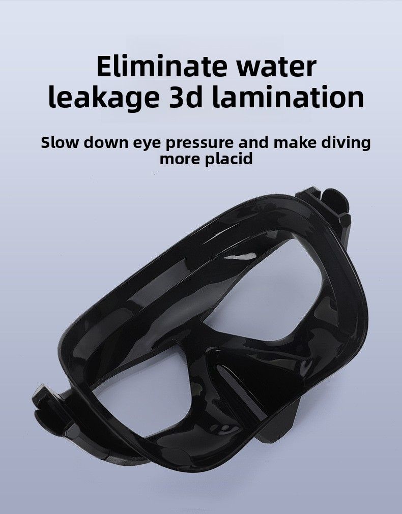 Wave Professional Snorkeling Two-Piece Set Silicone Full Dry Snorkel Large Frame With Prescription Diving Glasses_voghion.com
