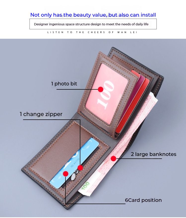 Men's Wallet, New Arrival Fashionable And Popular Personality Short Wallet, Card Holder Integrated Three-fold Wallet._voghion.com