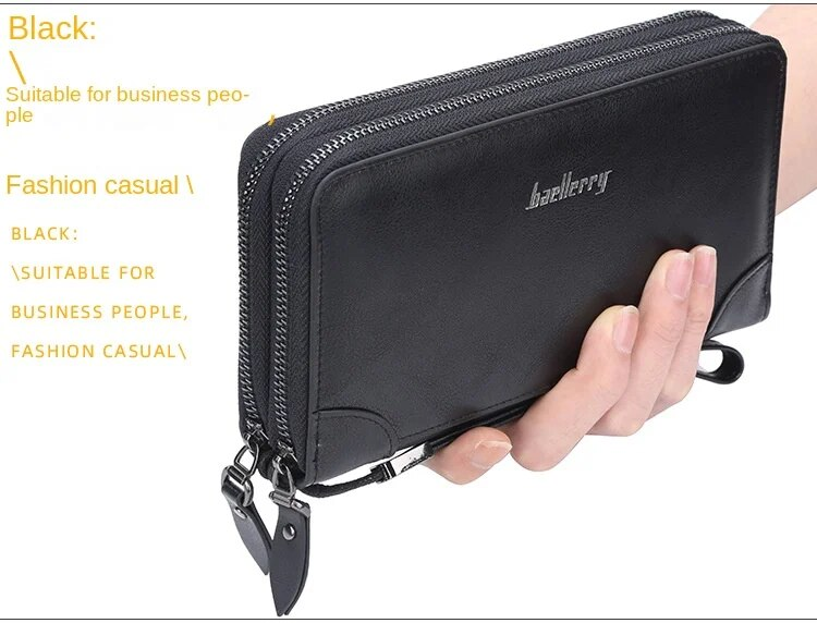 Portemonnee heren/modieuze nieuwe vintage portemonnee met lange clutch/dubbele ritssluiting_voghion.com