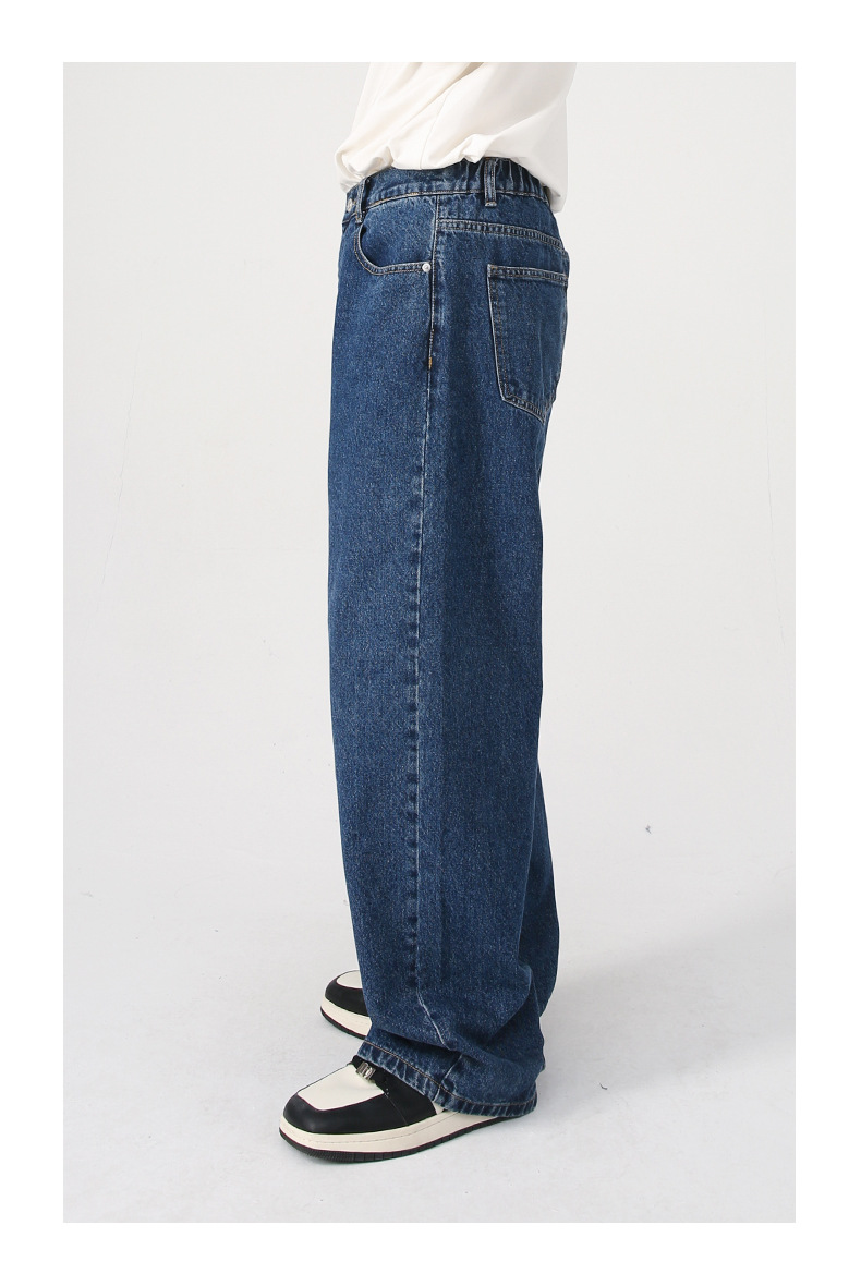 Herrkläder Herr Lös elastisk midja Rak skuren Casual Jeans för män_voghion.com