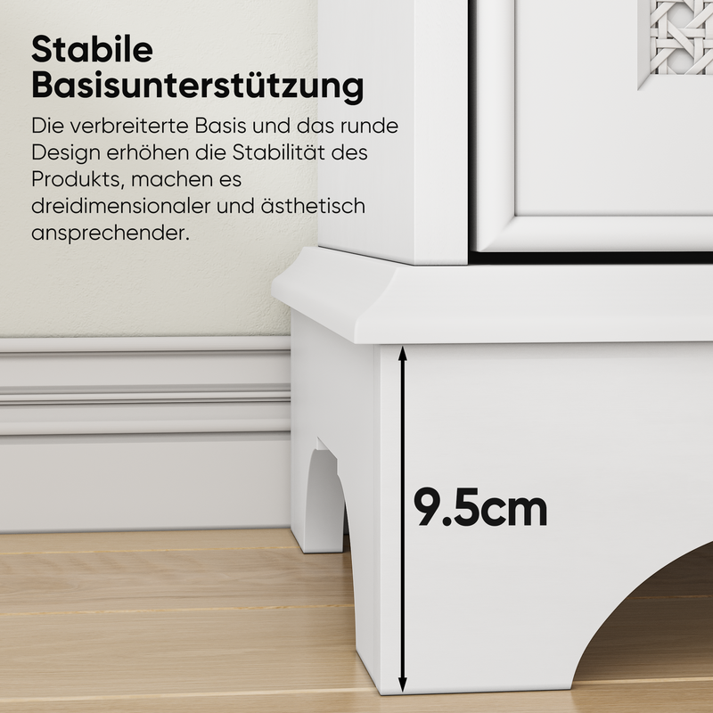 Freistehender Badschrank Mit Stauraum, Bianco Mit Korbtüren Und Verstellbarem Regal, Für Wohnung_voghion.com