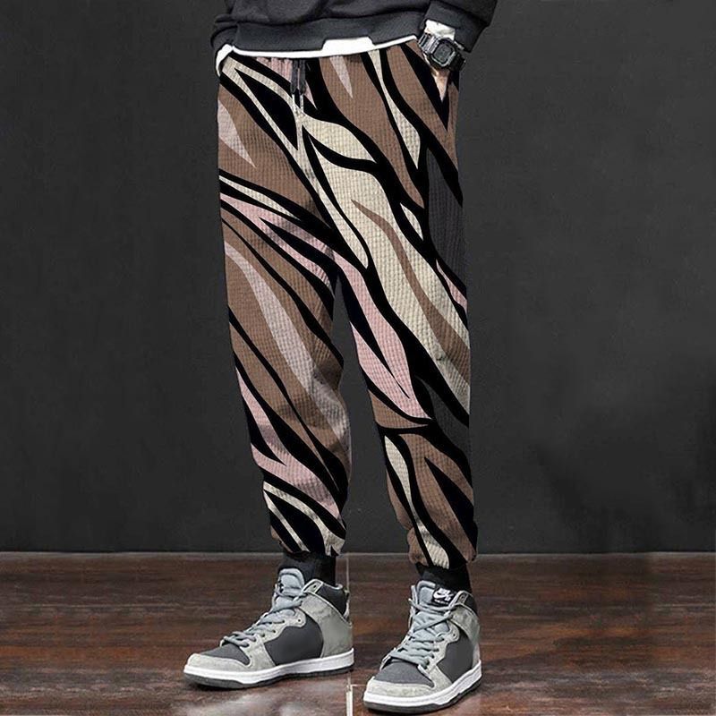 Premium Ürünler 2024 Yeni 3D Baskılı Slim Fit El Boyalı Rahat Orta Bel Erkekler İçin, Kişiselleştirilmiş Bacak Bağlama Pantolonu_voghion.com