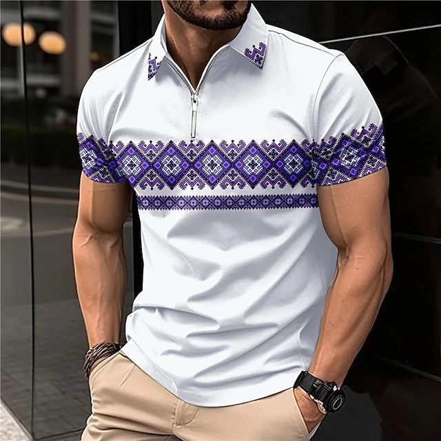 Männer Summer nei einfarweg kuerzärmlech Revers trendy Cardigan Casual dënn Poloshirt fir Männer_voghion.com