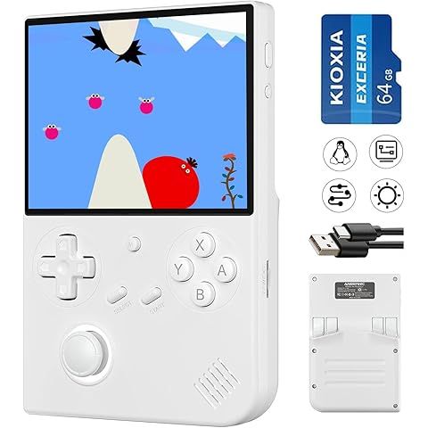 Handheld Console, 4.0 Inch IPS Screen With 16 Colors RGB Colorful Light Control Joystick, Linux System Games_voghion.com