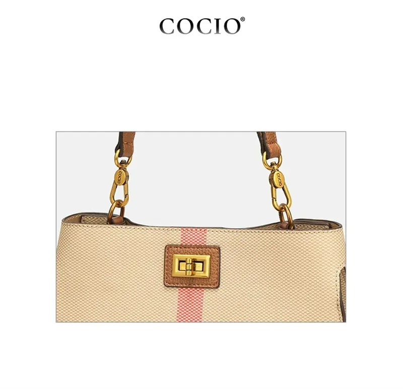 COCIO Designer Shoulder Bags New Plaid Handbag Simple And Versatile Womens Large Capacity Fashionable Casual Diagonal_voghion.com