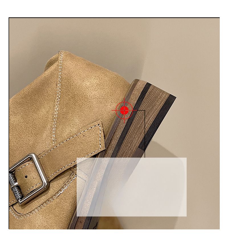 Slim-Fit Biker Boots mit Blockabsatz 2025 Herbst/Winter Neu_voghion.com