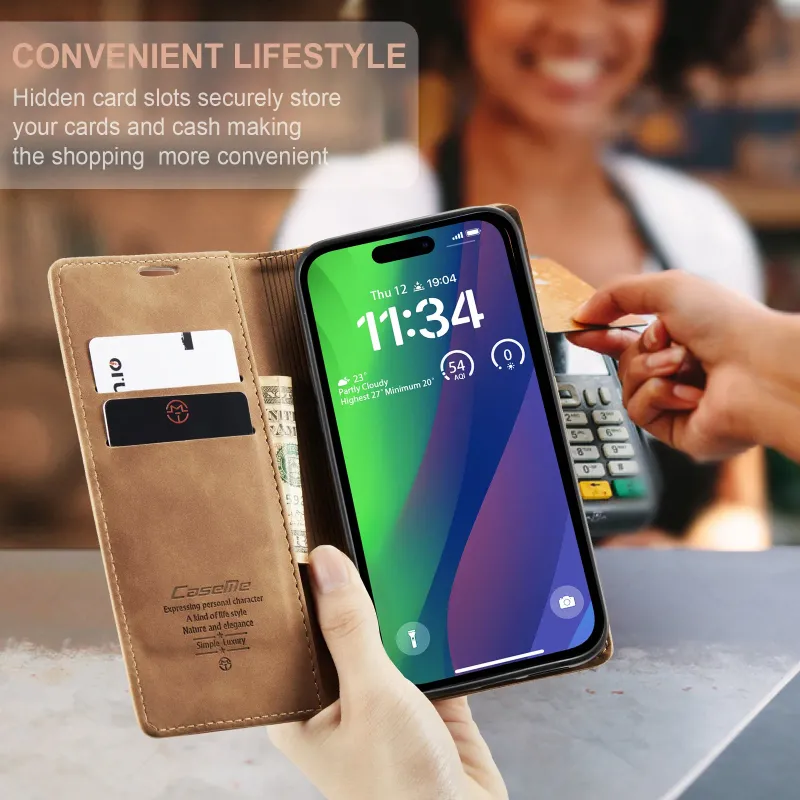 Magnetic Leather Wallet Case For IPhone 17 16 15 14 13 12 11 Pro Max 16E XS MAX XR 7 8 16 Plus Cards Slot Stand Book Phone Cover_voghion.com