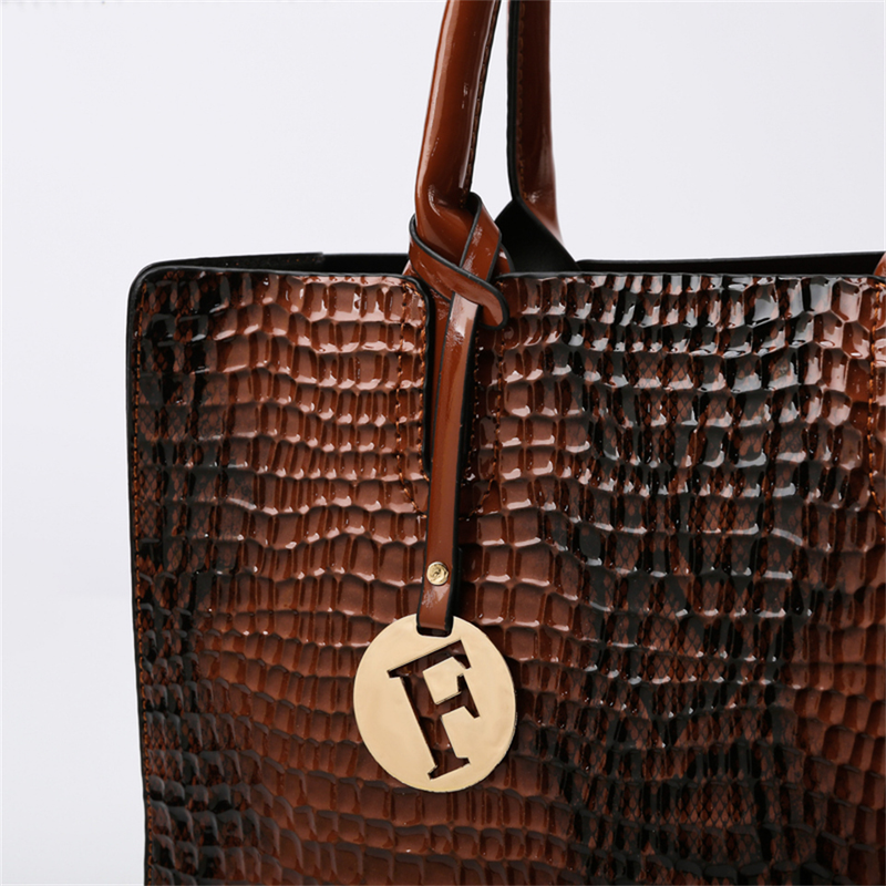 3 Sets Patet Leder Hadbag für Wome 2023 Alligator Patterr Desiger Weibliche Schulter Umhängetasche Damen Sac A_voghion.com