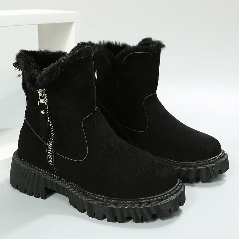 Snow 2024 Winter New Plush Lined Warm Cotton Shoes Plus Size Women's Boots_voghion.com