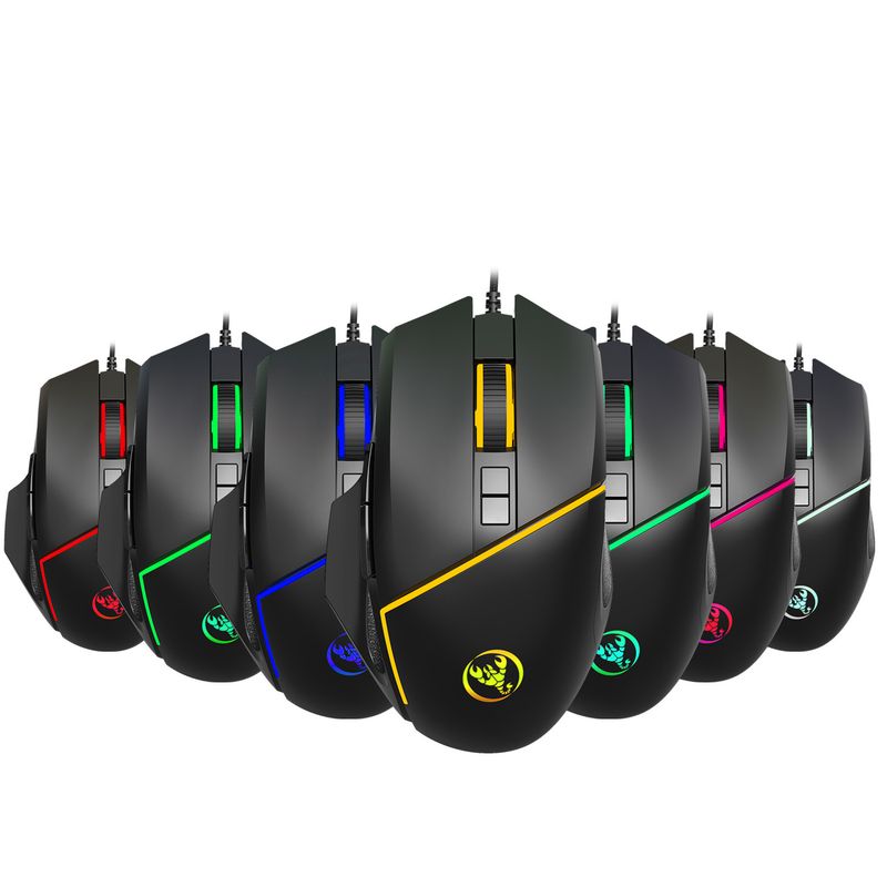 New A876RGB wired gaming mouse 12800dpi adjustable ABS material 8D macro programming matte_voghion.com