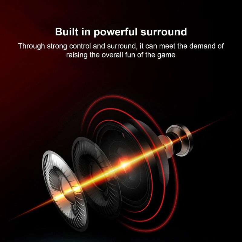 Lenovo HU85 Wired Earpiece Noise Reduction Cool Lighting Effect ABS Over Ear HiFi Surround Headphone for PC_voghion.com