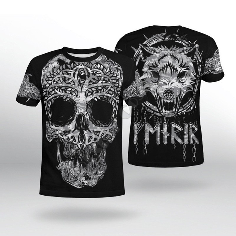 Man's clothing Men's fashion short sleeve T-shirt 3D digital animal print round neck pullover T-shirt top_voghion.com