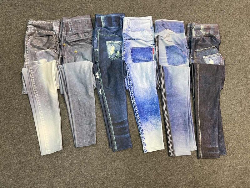 Women's Clothing digital printed denim blue tight-fitting high-elastic quick-drying yoga pants sports running tight fitness pants for women_voghion.com