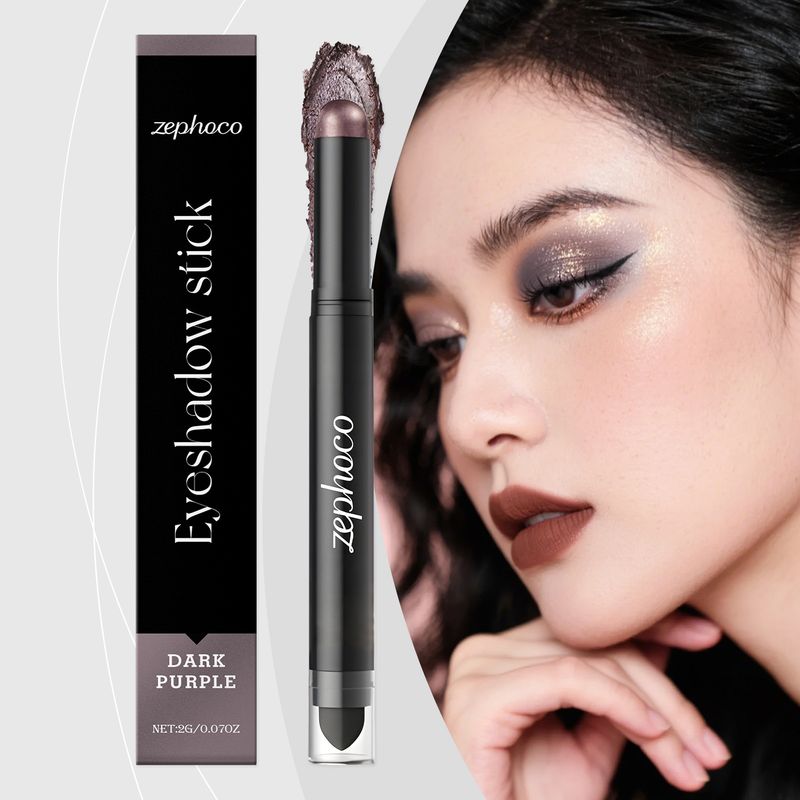 Zephoco Dunkelviolett, natürliche Farbe, lang anhaltender, täglicher, feuchtigkeitsspendender, praktischer Lidschattenstift_voghion.com