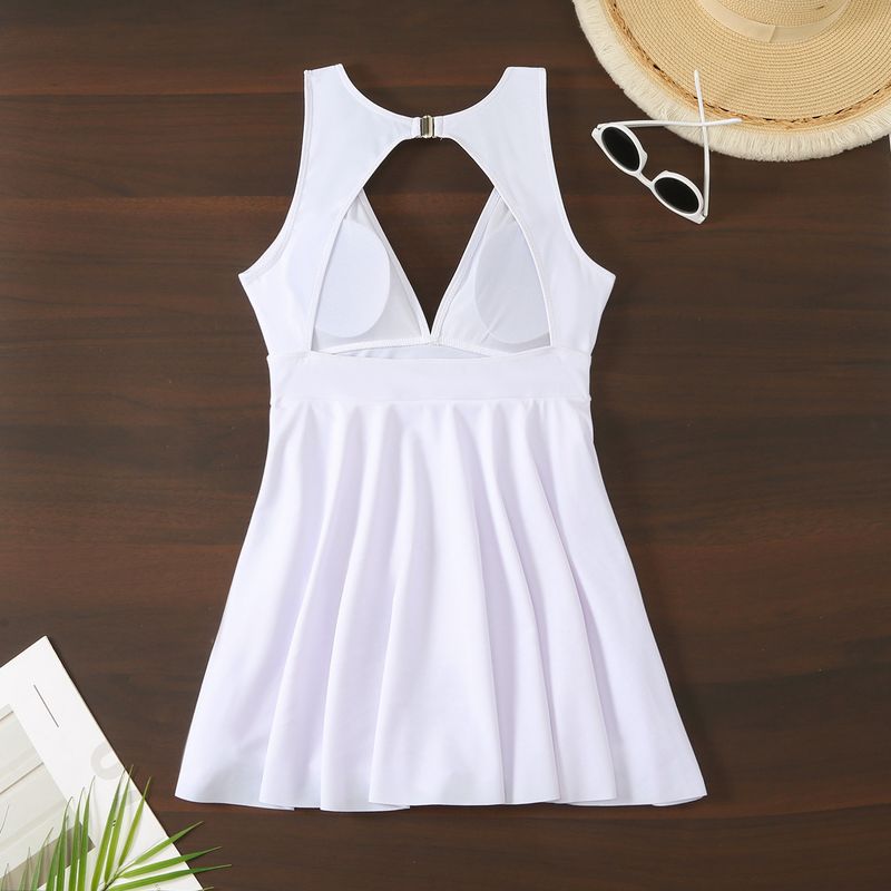 2024 New Solid Color One Piece Women's Sexy Swimsuit_voghion.com