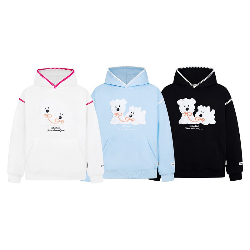 American Plush Puppy Hoodie For Men And Women 2025 Autumn New Loose Lazy Cute College Style Top_voghion.com