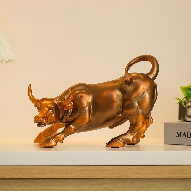 Wall Street Bull Wealth-Attracting Resin Craft Entrance Living Room Office Bar Counter Top Wealth-Giving Ornament_voghion.com