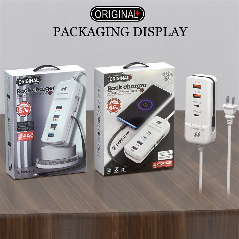 Cargador de teléfono móvil PD + puerto USB con cabezal de carga múltiple, adecuado para Android 3.1a, tipo C_voghion.com