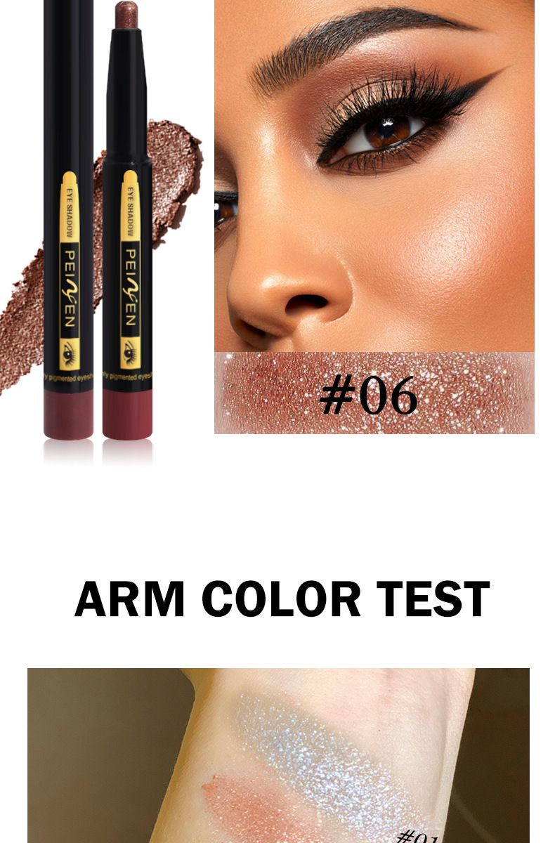 Ombretto Penifen Lazy Eye Shadow Stick Box Penna per ombretto in metallo con paillettes perlate Penna per ombretto lucida a baco da seta multiuso_voghion.com